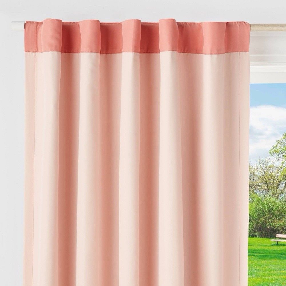 Pillowfort Pink Tonal Kids Blackout Curtain Panel 42" x 84" Window Drapes